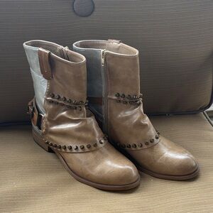 Chic Brown Studded Ankle Booties